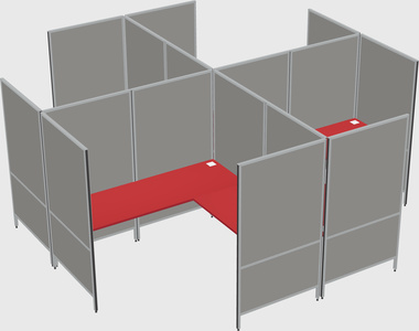 Modern modular quad l-shaped panel system