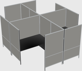 Système de panneaux modulaires modernes en forme de l quadruple