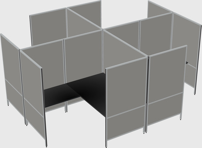 Système de panneaux modulaires modernes en forme de l quadruple