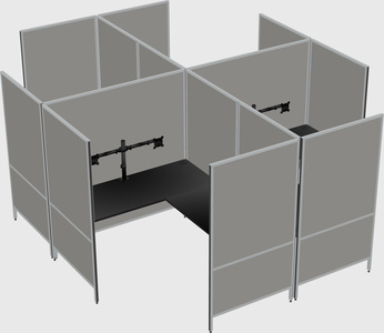 现代模块化四边形l型面板系统