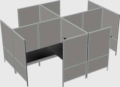 现代模块化四边形l型面板系统