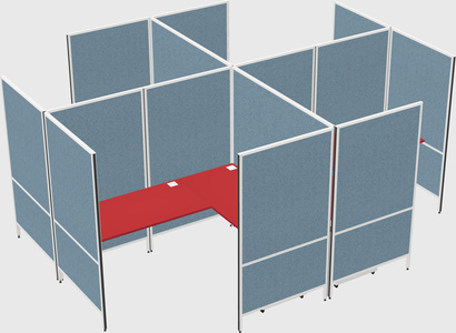 Modern modular quad l-shaped panel system