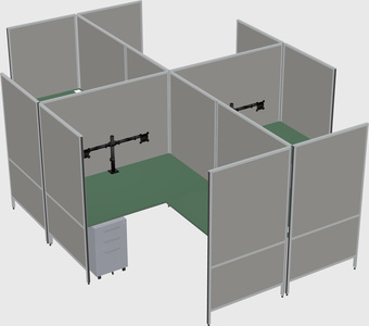 Modern modular quad l-shaped panel system