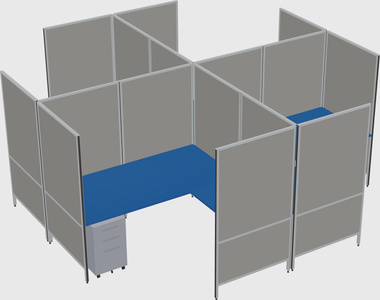Modern modular quad l-shaped panel system