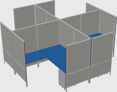 Modern modular quad l-shaped panel system