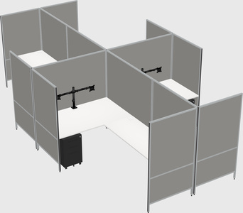 Modern modular quad l-shaped panel system