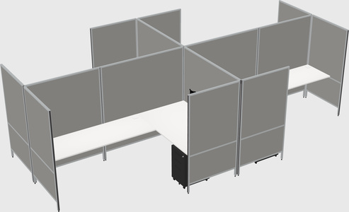 Modern modular quad l-shaped panel system