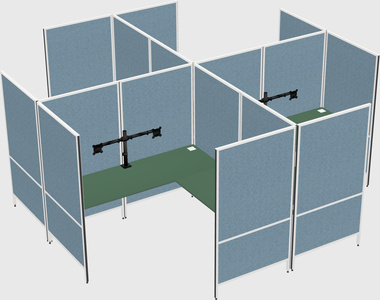 Modern modular quad l-shaped panel system