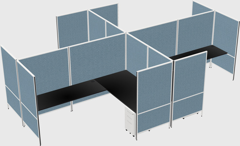 Modern modular quad l-shaped panel system
