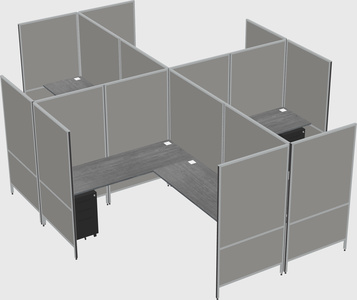 Modern modular quad l-shaped panel system