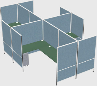 Modern modular quad l-shaped panel system