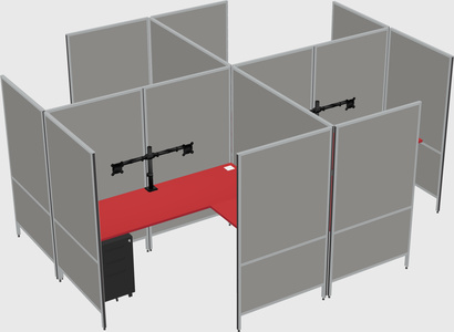 Modern modular quad l-shaped panel system