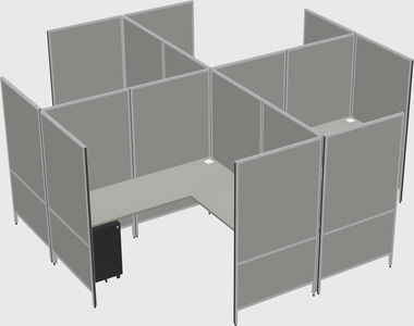 Modern modular quad l-shaped panel system