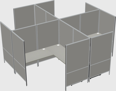 Modern modular quad l-shaped panel system