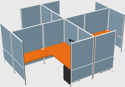 Modern modular quad l-shaped panel system