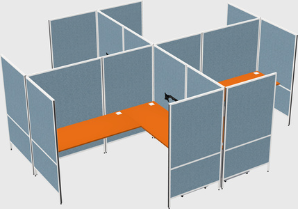 Modern modular quad l-shaped panel system