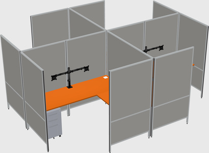 Modern modular quad l-shaped panel system