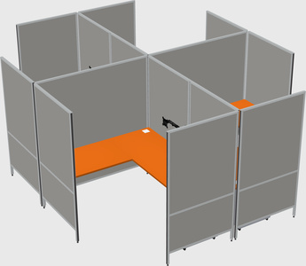 Modern modular quad l-shaped panel system