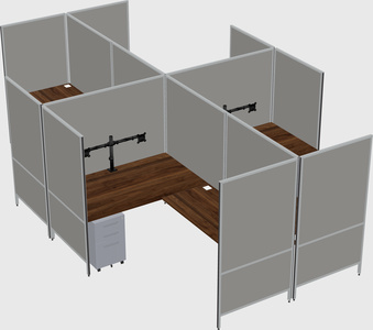 Modern modular quad l-shaped panel system