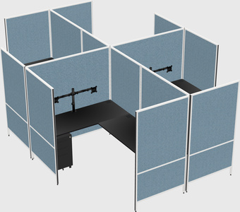 Modern modular quad l-shaped panel system