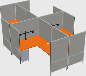 Modern modular quad l-shaped panel system
