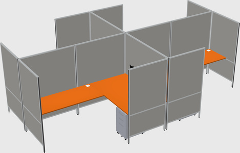 Modern modular quad l-shaped panel system