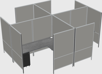 Modern modular quad l-shaped panel system