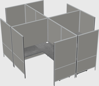 Modern modular quad l-shaped panel system