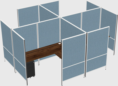 Modern modular quad l-shaped panel system