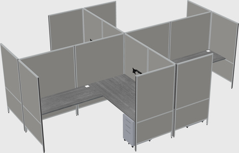 Modern modular quad l-shaped panel system