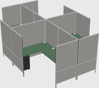 现代模块化四边形l型面板系统