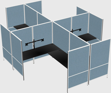 Modern modular quad l-shaped panel system