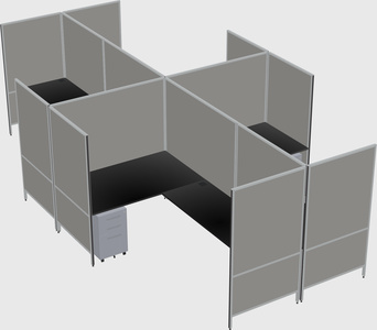 现代模块化四边形l型面板系统