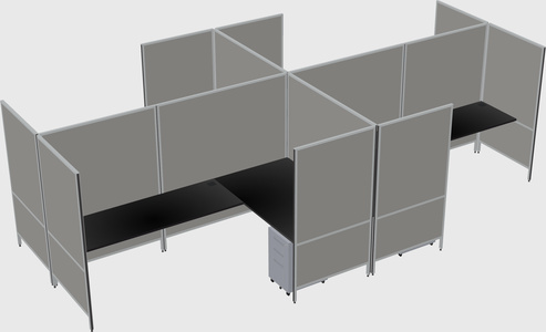 现代模块化四边形l型面板系统