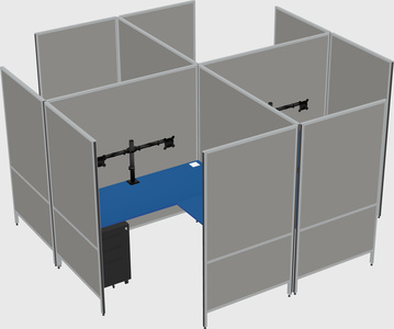 Modern modular quad l-shaped panel system