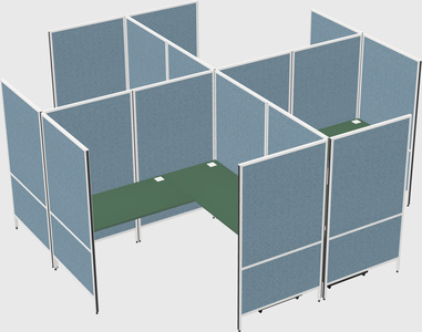 Modern modular quad l-shaped panel system