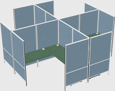Modern modular quad l-shaped panel system
