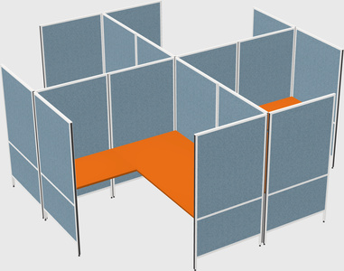 现代模块化四边形l型面板系统