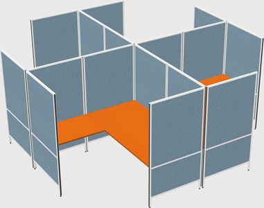 现代模块化四边形l型面板系统
