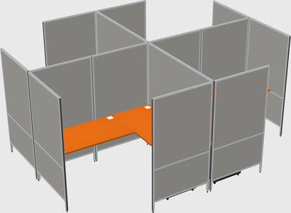 现代模块化四边形l型面板系统