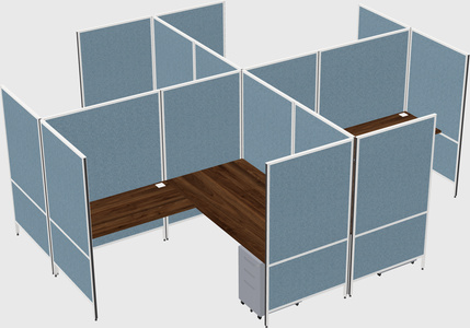 Modern modular quad l-shaped panel system