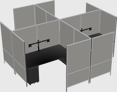 Système de panneaux modulaires modernes en forme de l quadruple