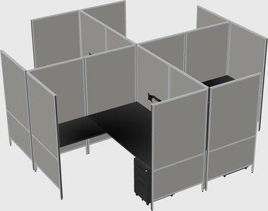 Système de panneaux modulaires modernes en forme de l quadruple