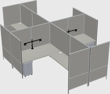 Modern modular quad l-shaped panel system