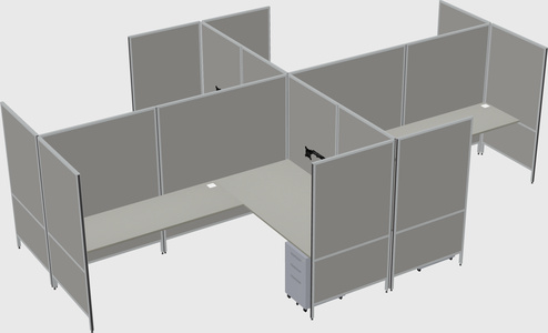 Modern modular quad l-shaped panel system