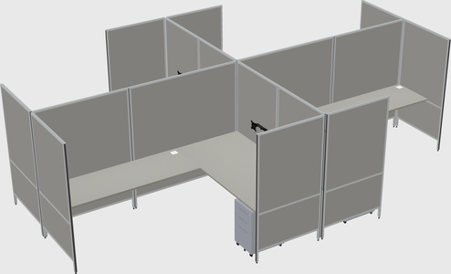 Modern modular quad l-shaped panel system