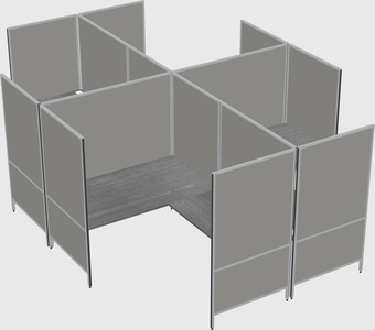 现代模块化四边形l型面板系统
