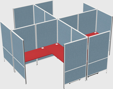 Modern modular quad l-shaped panel system