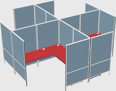 Modern modular quad l-shaped panel system