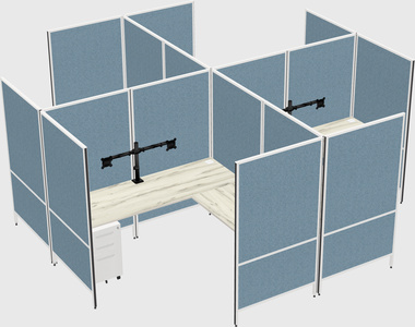 Modern modular quad l-shaped panel system